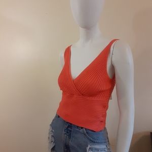 NWT LILLIE RUBIN Mango Silk Blend Knit Top